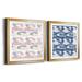 Ivy Bronx Calm Watercolor Collection H Calm Collection H - 2 Piece Picture Frame Set Paper, in Blue/Pink | 30.5 H x 61 W x 1.5 D in | Wayfair