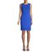 TOMMY HILFIGER Womens Blue Zippered Sleeveless Jewel Neck Above The Knee Sheath Evening Dress Size 10P