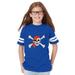 Youth Jolly Roger Skull & Crossbones Football Fine Jersey T-Shirt