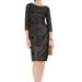 Womens Sheath Dress Petite Glitter-Print 4P