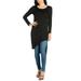 24/7 Comfort Apparel Women's Long Sleeve Knee Length Asymmetrical Tunic Top