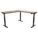 Inbox Zero D'Orlando Height Adjustable L-Shape Standing Desk 46.4 H x 66.0 W x 30.0 D in black/brownWood/Metal in Walnut Block/Black | Wayfair