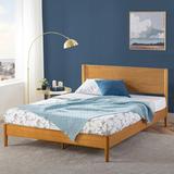 George Oliver Davyan Low Profile Mid-Century Modern Platform Bed Wood in Brown | 35.4 H x 76.69 W x 82.09 D in | Wayfair