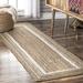 Brown 30 x 0.35 in Area Rug - Beachcrest Home™ Ankita Farmhouse Power Loom Jute Bordered Off White/Tan Rug Jute & Sisal | 30 W x 0.35 D in | Wayfair