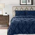 Mercury Row® Binne Microfiber Comforter Set Polyester/Polyfill/Microfiber in Blue/Navy | King Comforter + 2 Queen Shams | Wayfair