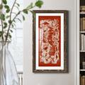 Bungalow Rose Chinese Bird's-eye View in Red I - Picture Frame Painting Print on Paper in Green/Red/White | 43.5 H x 23.5 W x 1.5 D in | Wayfair