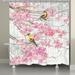 Red Barrel Studio® Birds & Cherry Blossoms Shower Curtain Polyester in Blue/Gray/Pink | 72 H x 71 W in | Wayfair 3BD50D916BDF4BA9B0A328FFFC7CA3ED