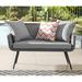 Rosecliff Heights Crigger Rattan Wicker Outdoor Loveseat w/ Cushions Wicker/Rattan in Gray | 33.5 H x 47 W x 26.5 D in | Wayfair