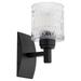 Everly Quinn Marjoram 1 - Light Dimmable Armed Sconce Glass/Metal in Black | 10.25 H x 4.63 W x 1 D in | Wayfair 65D7BDD8AD784F538F3CC278A212B414