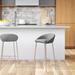 Wade Logan® Glaser Bar Stool, Counter Height, Kitchen, Metal, Pu Leather Look, Chrome, Contemporary Upholstered/Metal/Faux leather in Gray | Wayfair