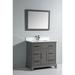 Red Barrel Studio® Valor 36" Single Bathroom Vanity Set w/ Mirror Marble in Gray/White | 36 H x 36 W x 22 D in | Wayfair