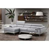 Gray Sectional - Wade Logan® Grahm 105" Wide Genuine Leather Sofa & Chaise Genuine Leather | 36.2 H x 105 W x 65.7 D in | Wayfair