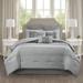 Charlton Home® Sayers Embroidered 8 Piece Comforter Set Polyester/Polyfill/Microfiber in Gray | Queen Comforter + 7 Additional Pieces | Wayfair