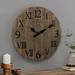 Millwood Pines Oversized Crosby Wall Clock Wood in Black/Brown/Gray | 24 H x 24 W x 1.75 D in | Wayfair LOPK7927 43874004