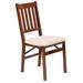 Charlton Home® Tayah Slat Back Side Chair Wood/Upholstered/Fabric in Indigo/Brown | 33.5 H x 17 W x 21.5 D in | Wayfair
