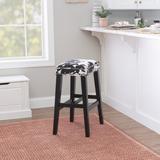 Loon Peak® Waldenburg Traditional Style Cow Print Bar & Counter Stool Wood/Upholstered in Black | 30.5 H x 15.63 W in | Wayfair