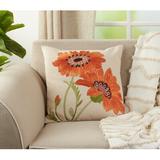 Rosalind Wheeler Arrie Square Pillow Cover & Insert Polyester/Polyfill/Linen/Cotton in Orange | 18 H x 18 W x 3 D in | Wayfair