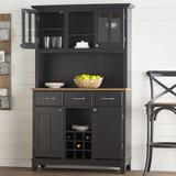 Red Barrel Studio® Dining Hutch Wood/Glass in Black | 72.25 H x 44 W x 17 D in | Wayfair EE85B6461ED642FD91D637ED20290E16