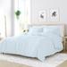 Kiril Puffed Rugged Duvet Cover Set Microfiber in Blue Laurel Foundry Modern Farmhouse® | Full/Queen Duvet Cover + 2 Standard Shams | Wayfair