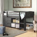 Hagen Twin Wood Platform Loft Bed w/ Bookcase by Sunside Sails kids Solid Wood in Gray | 44 H x 42 W x 78 D in | Wayfair
