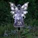Exhart Solar Acrylic Angel w/ Wings & LED Lights Metal Garden Stake Plastic in White, Size 35.5 H x 4.0 W x 2.36 D in | Wayfair 20714-RS