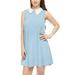 Women's Peter Pan Collar Sleeveless Contrast Color Swing Dress