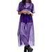 Loliuicca Women's See through Mesh Dress Sheer Maxi Dress Tulle Lace Long Skirt