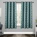 Andover Mills™ Andish Geometric Room Darkening Thermal Grommet Curtain Panels, Polyester in Green/Blue | 63 H in | Wayfair