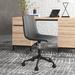 Ebern Designs Traves Faux Leather Task Chair Upholstered in Gray | 34 H x 18 W x 20 D in | Wayfair 1C343F489C4C401191F59264878EFBD4