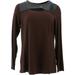 Belle Kim Gravel Faux Leather Trim Cut Out Top Women's A310229