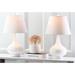 Brayden Studio® Akeim 24" H Table Lamp Set Glass/Fabric in White | 24 H x 14 W x 14 D in | Wayfair 97FA31EBECC84508974BAA387CDA4FD1