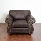 Armchair - Lark Manor™ Claycomb 47" Wide Armchair Faux Leather in Brown | Wayfair CE961A3B2AF3457BB2405B56C2873667