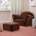 Gemma Violet Weybridge Chair & Ottoman Wood/Microsuede in Brown | 18 H x 24 W x 18 D in | Wayfair B33E41A6A780480C97B524738EF46EDE