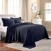 House of Hampton® Daryah 100% Cotton Modern & Contemporary Oversized Coverlet/Bedspread Set Cotton in Blue/Navy | Queen Coverlet + 2 Shams | Wayfair