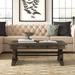 Greyleigh™ Ellenton Trestle Coffee Table w/ Storage Wood in Black | 19 H x 50 W x 30 D in | Wayfair A4A2516B23E341F68B8341FF50415296