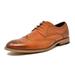 Bruno Marc Mens Business Oxford Shoes Genuine Leather Casual Shoes Classic Dress Shoes WALTZ-3 BROWN Size 7.5