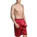 Selfieee Men's Satin Shorts Sleepwear Satin Pajama Bottom Underwear Silk Sleep Shorts 13022 Red X-Large