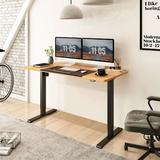 Latitude Run® Baysenie Home Office Height Adjustable 55" Width Standing Desk Wood/Metal in Black | 55 W x 28 D in | Wayfair