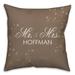 Trinx Pierpoint Mr & Mrs Branch Personalized Square Pillow Cover & Insert Polyester/Polyfill blend in Brown | 16 H x 16 W x 1.5 D in | Wayfair