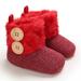 LA HIEBLA Baby Snow Boots Soft Sole Anti-Slip Prewalkers Winter Warm Fur Knit Booties