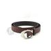 Coach Women's 25MM Signature Buckle Leather and Coated Canvas Dress Belt [S; Brown Red]