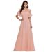 Ever-Pretty Women's Sweetheart Chiffon Off-Shoulder Long Beach Dresses Maxi Cocktail Dress 00125 Pink US10