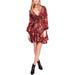 Free People Womens Floral Fit & Flare Dress