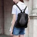 Autcarible Anti-Theft Backpack Soft Synthetic Leather Rucksack Ladies Shoulder Bag Solid Color Pouch Fashionable Women Tote