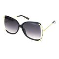 Womens Luxury Exposed Side Lens Squared Butterfly Sunglasses Black Gradient Black