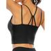 FOCUSSEXY Women's Sports Bras Workout Yoga Crop Tank Tops Sleeveless Sport Shirts for Women Camisole Tank Crop Tops Padded Sports Bra Sleeveless Running Shirts