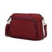 MKF Collection Noni Quilted Crossbody Bag/ Cosmetic Pouch by Mia K. - Wine