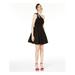 CITY STUDIO Womens Black Zippered Sleeveless Asymmetrical Neckline Short Fit + Flare Party Dress Size 1