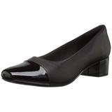 clarks women's chartli diva pump, black leather/synthetic combo, 095 m us