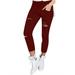 Sexy Dance Women Skinny Ripped Capri Trousers Pants Destroyed Denim Legging Pants Casual Slim Fit Crap Bottom Pants